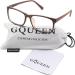 GQUEEN Large Frame Horn Glasses - Stylish UV400 Fake Glasses for Women & Men | Trendy Nerd Style in Brown - Buy Online on SooperMarket.com