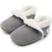 Dotty Fish Suede Baby Slippers | Warm Fleece Lined Toddler Shoes | Non-Slip Soft Sole for Boys and Girls | 0-6 Months to 5-6 Years | Pale Grey - Buy Online on SooperMarket.com