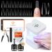 Modelones nail tips and glue gel kit 500 pieces nail tips nail glue mini UV lamp for gel nails gel nail x extension set glue gel nail kit nail extension nail art gifts transparent color