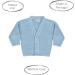 Knitted Baby Cardigan | Unisex Winter Cardigan for Newborns | Made in Portugal | Blue Ribbed Knit | 0 Months - Buy Online on SooperMarket.com