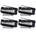 4-Piece Hair Extension Clamps - Metal Wig Clinging Snap Brackets for Women - 10 Teeth Black Comb Clips - Buy Online on SooperMarket.com