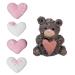 Baking Decorations 3D Baby Set in Pink Pack of 5 Heart Motifs & a Bear Sugar Figure as Sugar Decoration for Baking Cupcakes & Muffins Ideal for Baby Showers & Gender Reveal Parties