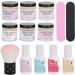 Dip Powder Nail Kit Nail Art Manicure DIY Salon Beginner Extension Kit Nail Dipping Powder Starter Set Nail Art Powder Top Base Coat Gel Dust Brush Manicure Tool Set for Nail K1214 - Buy Online on SooperMarket.com