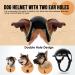SlowTon Small Dog Helmet & Goggles Set - UV Protection Dog Sunglasses & Motorcycle Helmet for Safety Riding, Adjustable Belt & Ear Holes - Black - Buy Online on SooperMarket.com