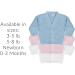 Knitted Baby Cardigan | Unisex Winter Cardigan for Newborns | Made in Portugal | Blue Ribbed Knit | 0 Months - Buy Online on SooperMarket.com