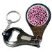 BadgeBeast.co.uk Pink Leopard Print - Key Ring Bottle Opener and Nail Clipper