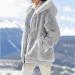 Ronony Teddy Mantel Women's Long Plush Jacket - Stylish Winter Coat with Zip Hoodie Fleece Teddy Jacket in Gray - Perfect for Cold Weather - Buy Online on SooperMarket.com