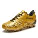 Epimeno soccer shoes for young girls children football shoes outdoor firm ground soccer cleats (primary school/adolescent) 30 EU gold metallic
