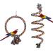 Aedcbaide Bird Parrots Toys 2 Pack Parakeet Parrot Swing Chewing Hanging Toys with Bell 59inch Bird Cotton Rope and 7Inch Diameter Bird Hanging Swing for Budgie Cockatiels Conures Finches