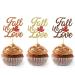 Moitkptt 24PCS Fall in Love Cake Topper Fall Theme Party Decorations Bridal Shower Cupcake Picks Engagement Cake Decorations Wedding Anniversary Bridal Shower Party Decorations (mixed A)
