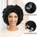 Welrog Satin Hair Hood for Women | Double-Sided Satin Silk Sleep Bonnet | Hair Protection for Night | Flower/Black Design - Buy Online on SooperMarket.com