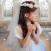 First Communion Veil with Light and Crystal First Holy Communion Veil for Girls White Bow and Flower Crown Lace Veil First Communion Headpiece for Girls First Communion Veil - Buy Online on SooperMarket.com