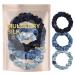 Basic Sense Pure Mulberry Silk Hair Scrunchies Small Pack of 3 for Women and Girls Blue Assortment S (Pack of 3) blue