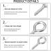 Linsoir Beads 200 Pcs Metal Screw Eye Pins Hooks 7X14mm - Rhodium Plated for DIY Jewelry Making and Crafts - Buy Online on SooperMarket.com
