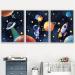 Buy Mwoot 3-Piece Children's Room Decoration Posters | 30x40cm Space Murals for Baby & Young Bedrooms | Canvas Wall Art Without Frame - Room Decor Accessories - Buy Online on SooperMarket.com