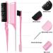 Qufiiry 3 Pcs Slick Back Hair Brush Set - Women's Teasing & Edges Brush for Salon Slicking - Pink - Buy Online on SooperMarket.com