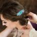 WLLHYF Flower Hair Clip - Vintage Rhinestone Barrette for Women & Girls (Sky Blue) - Buy Online on SooperMarket.com