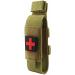 Yoncono Tactical Molle Tourniquet holder portable tq bag military first aid equipment case & trauma medical scissor pocket #1 khaki