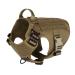 ICEFANG Tactical Dog Harness ,2X Metal Buckle,Working Dog MOLLE Vest with Handle,No Pulling Front Leash Clip,Hook and Loop Panel Large (Pack of 1) Reflective Brown