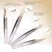 Arclon Lash Eyelash Extension Tweezers Set - 4Pcs Professional Straight and Curved Stainless Steel Precision Tweezers in Black Gold | Lash Extension Supplies - Buy Online on SooperMarket.com