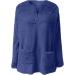 AMhomely Women's Double Fleece Hooded Jumper - Plus Size Soft Teddy Fleece Casual Hoodie with Pocket, V Neck Sweatshirt - Winter Lounge Wear - Dark Blue, Size M - Buy Online on SooperMarket.com