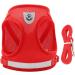 LOOK ANDE HOUSE Cauling Small Dog & Cat Dishes with Leash - Reflective Soft Padded Air-Mesh Dishes for Puppies & Small Dogs (S: Chest 29-33cm) - Red - Buy Online on SooperMarket.com