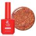 Lavender Violets 15ml Gel Nail Polish Red Gold Shimmer Star Shine UV LED Soak Off Nail Lamp Curing Manicure Pedicure Larger Content Salon Quality A0682 Sweet Tomato