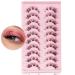 False Eyelashes D Curl 10 Pairs Lash Clusters with Clear Band DIY Waterproof Lash Extension Kit Individual Manga Eyelash Fluffy 3D Anime Lashes Faux False Eyelashes MinK (3D09-10pairs)