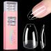 AILLSA Ballerina Nail Tips - Half Matte Pre-filed Soft Gel Full Cover Nail Tips False Fake Short Nails Clear Acrylic Gelly Tips for Press On Nail Extension DIY Valentine Gift 360 PCS 12 Sizes Short Ballerina 360PCS
