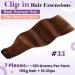 Buy Laavoo Clip-In Extensions - 45cm Real Hair in Auburn Brown | 7pcs Hair Recovery 10 Inch 105g - Premium Quality Red-Brown Extensions - Buy Online on SooperMarket.com