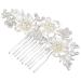 Plouluyt Wedding Bridal Hair Combs Vintage Imitation Crystal Hairpins Prom Jewelry Gold Silver Flower Pattern Hair Accessories Pins Women Silver