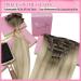 Youngsee Clip In Extensions - Real Hair Blond Ombre 30cm Dark Ash Blonde & Platinum Highlights - 80g Remy Hair - 7Pcs #18/60a/60 - Buy Online on SooperMarket.com