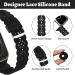 Floral Silicone Band Compatible with Apple Watch Bands 38mm 40mm 42mm 44mm 41mm 45mm 49mm Women Men  Slim Hollow-Out Design Wristbands Soft Sport Breathable Watch Bands for iWatch Ultra SE Series 8/7/6/5/4/3/2/1 Black 38mm/40mm/41mm - Buy Online on SooperMarket.com