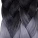 Tess Braids Extensions 60 cm - Jumbo KanCalon Ombre Hair Braids #28 Gray/Raven Black | 100g Bundle for Box Braids - Buy Online on SooperMarket.com