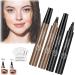 Glowly Secret Eyebrow Pen Glowly Secret Waterproof Natural Eyebrow Pen Glowly Secret 4 Tipped Precise Brow Pen 3D Microblading 4-Tip Eyebrow Pen Eyebrow Contouring Pen (03#+05#)