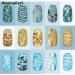 Alexnailart Nail Art Stamping Plates Image Template Wave Water ripple Plant Word Pattern Design Stamper Nail Art DIY Print Manicure Nail Art Stencil Tools FA060 - Buy Online on SooperMarket.com