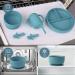 Baby Feeding Set: Silicone Bib, Suction Bowl, Spoon, Fork - Grey | Toddler Utensils for Baby Led Weaning (6 Months+) - Buy Online on SooperMarket.com
