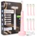 Sonic Electric Toothbrush for Adult with 6 Brush Heads, Power Sonic Electric Toothbrush 5 Modes 40,000 VPM Motor ,Wireless Quick Charge for 35 Days, Travel Rechargeable Power Toothbrush (Pink)