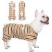 Tony Hoby Dog Suit for women and men dog overall with 4 legs and stripes soft cotton pile suit for comfortable sleep S brown-boy
