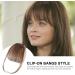 Lesunbak Clip in Bangs Real Hair French Bangs Clip on Fake Bangs Fringe Natural Color Fringe Hairpieces Stylish Neat Bangs Hair Extension for Girls Women brown - Buy Online on SooperMarket.com