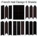 6 Pcs French Manicure Edge Stickers - Wavy Line 3D Self-Adhesive Nail Art Templates for DIY Designer Nails - V-Shaped Stencils and Fringe Decals - Buy Online on SooperMarket.com