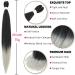 Xusuperb Ombre Silver Gray Pre-Stretched Braiding Hair - 20 Inch Soft Yaki Texture Extensions (6 Packs) | T1B/Gray# Kanekalon Hair for Stylish Braids - Buy Online on SooperMarket.com