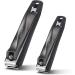 FERYES Nail Clippers Set - Stainless Steel Clippers with Catcher, 2 PCS for Fingernails and Toenails - Includes Black Metal Case - Buy Online on SooperMarket.com
