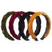 Glamlily 4 Pack Velvet Braided Headbands for Women Wide Non-Slip Padded Hair Accessories (4 Colors)