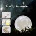 Methun 3D Moon Lamp 5.9 Inch with Wooden Base - LED Night Light for Home Decor - Touch Control Brightness - Ideal Gift for Bedroom, Christmas, New Year - White & Yellow - Buy Online on SooperMarket.com