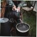 SWOOMEY 1Pc Outdoor Non Stick pan Camping Skillet nonstick Grill pan Stove Grill pan BBQ Grilling pan Broiler pan for Oven Stainless Steel Griddle Round Griddle fold Iron Gas Stove - Buy Online on SooperMarket.com