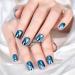 Buy iMABC Blue Metallic Press On Nails - Medium Squoval Reusable Fake Nail Art for Women & Girls | Perfect for Home Office & Parties - Buy Online on SooperMarket.com
