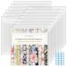 Csyidio 14 Pieces 12x12 Inch Scrapbook Paper Storage Organizer with Large Label Stickers Clear Paper Storage Organizer with Sealing Design Holds Scrapbook Paper  Vinyl Paper