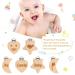 15-Piece Wood Pacifier Clips Set - DIY Beech Wooden Clip Holder for Teething Baby with Star, Heart, and Moon Designs - Buy Online on SooperMarket.com