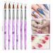 TOROKOM 19 Pcs Nail Art Brushes Set - Acrylic & UV Gel Polish Painting Brushes and Tools (Purple) - Buy Online on SooperMarket.com